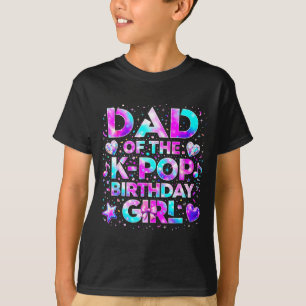 Camiseta Pai das garotas de aniversário do k-pop música cor