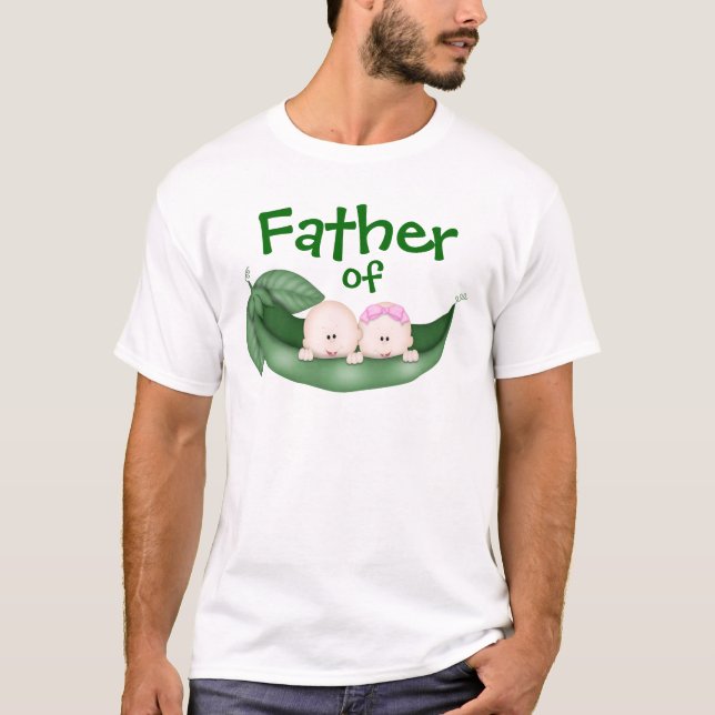 Camiseta Pai das gêmeas mistas (Frente)