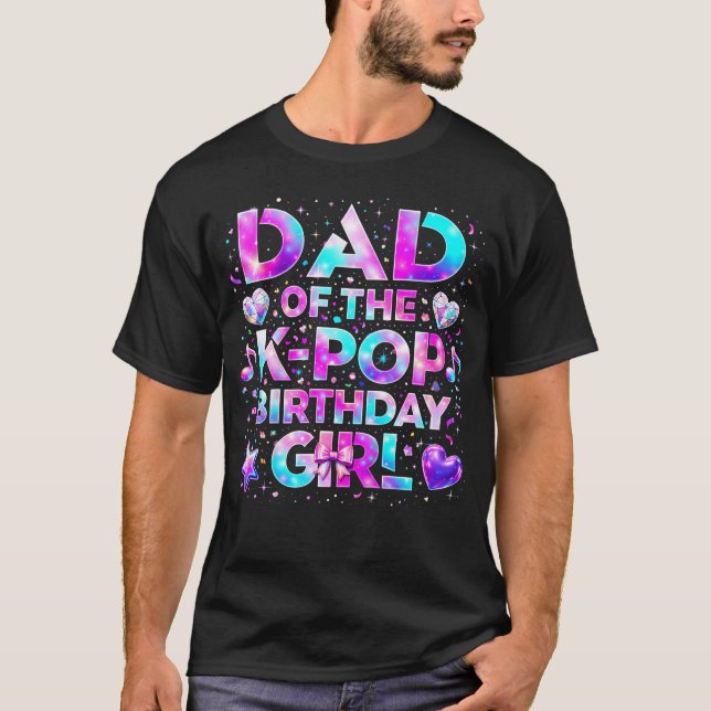 Camiseta Pai das Meninas de Aniversário K-Pop Coreano (Frente)