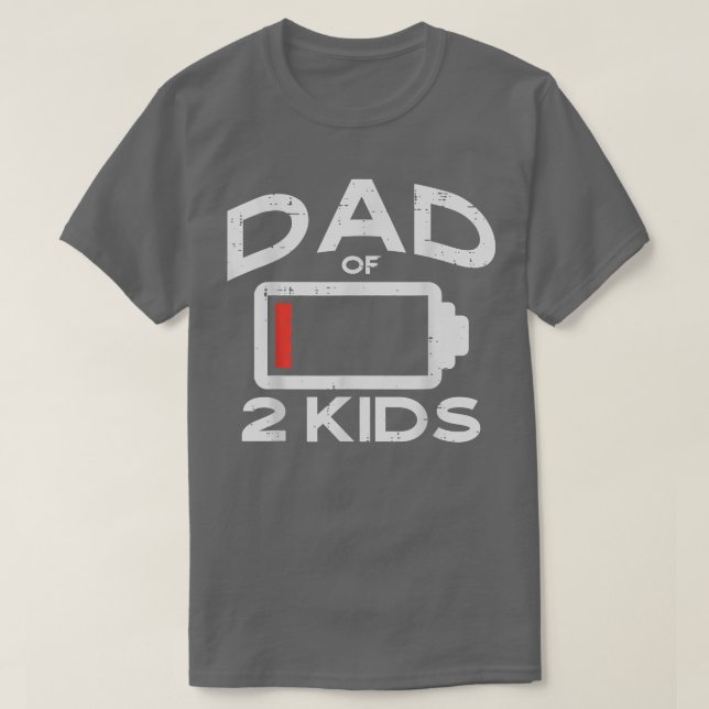 Camiseta Pai De 2 Crianças Com Baixo Pai Fundido Com Bateri (Frente do Design)