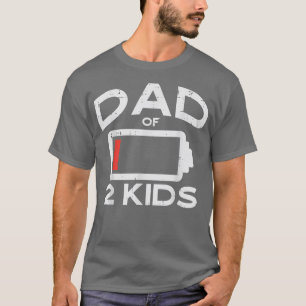 Camiseta Pai De 2 Crianças Com Baixo Pai Fundido Com Bateri