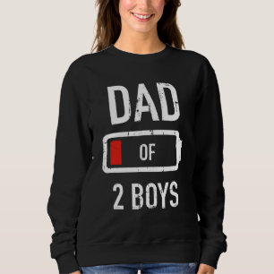 Camiseta Pai de 2 dois meninos presentes de bateria baixa p