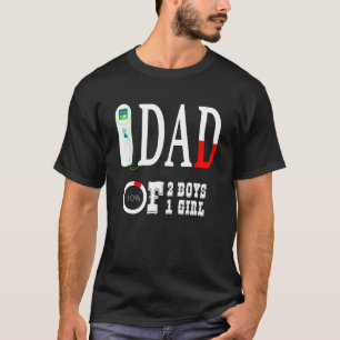 Camiseta Pai De 2 Meninos 1 Menina Pai Ou Avô De 3 K