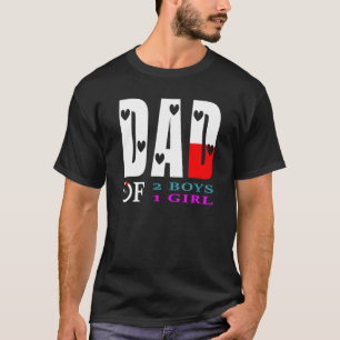 Camiseta Pai De 2 Meninos 1 Menina Pai Ou Avô De 3 K
