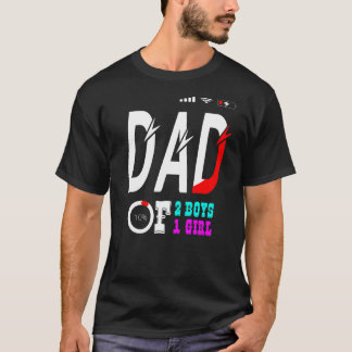 Camiseta Pai De 2 Meninos 1 Menina Pai Ou Avô De 3 K