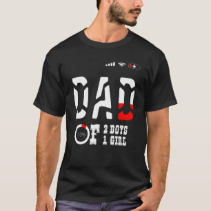 Camiseta Pai De 2 Meninos 1 Menina Pai Ou Avô De 3 K