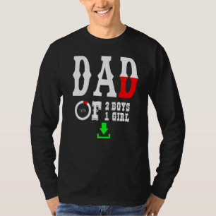 Camiseta Pai De 2 Meninos 1 Menina Pai Ou Avô De 3 K