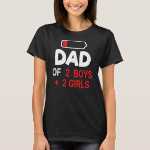 Camiseta Pai De 2 Meninos 2 Meninas Filha Esgotada