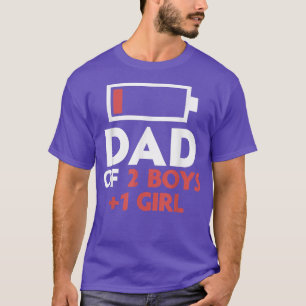 Camiseta Pai de 2 meninos e 1 menina pai de dois filhos um