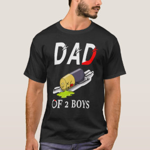 Camiseta Pai De 2 Meninos Pai Ou Avô De 2 Crianças 16