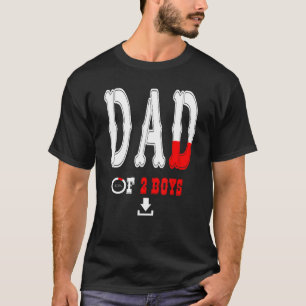 Camiseta Pai De 2 Meninos Pai Ou Avô De 2 Crianças 3