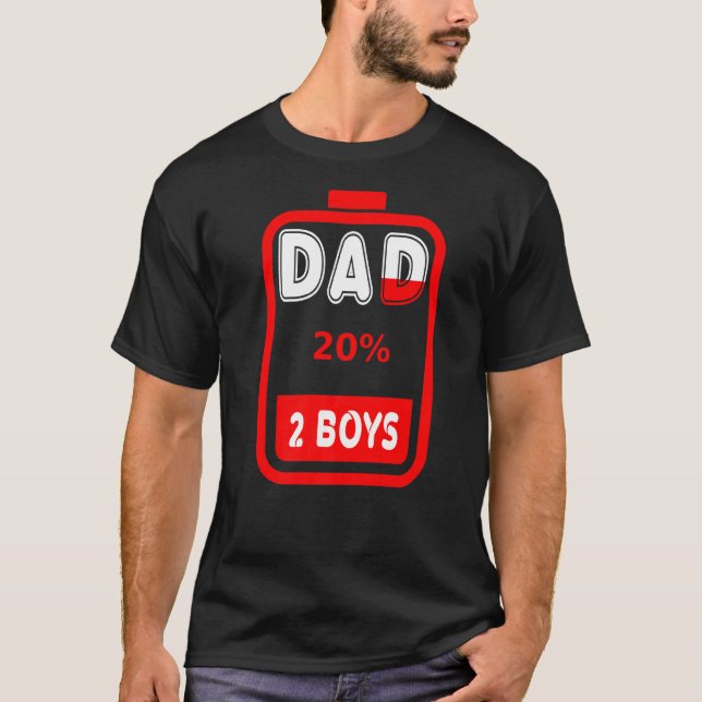 Camiseta Pai De 2 Rapazes Pai Ou Avô De 2 Crianças 4 (Frente)