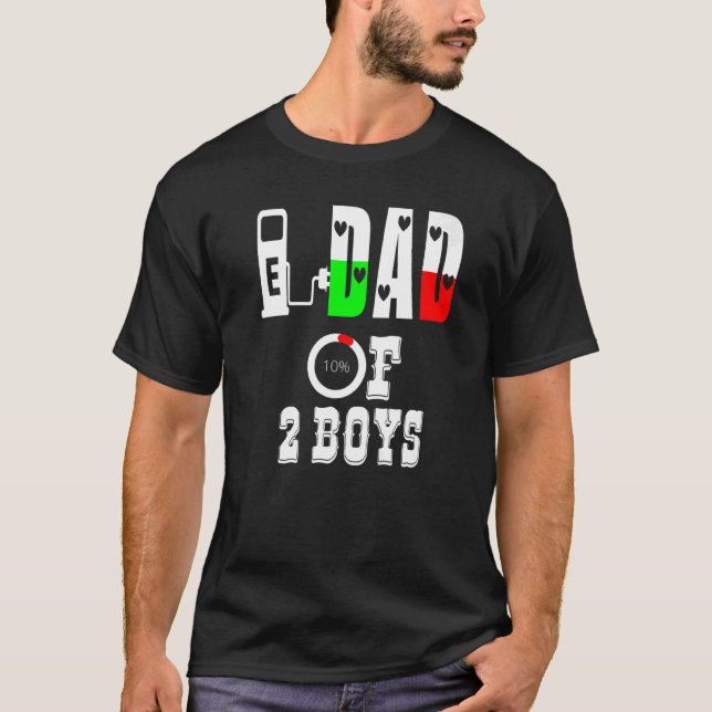 Camiseta Pai De 2 Rapazes Pai Ou Avô De 2 Crianças 5 (Frente)
