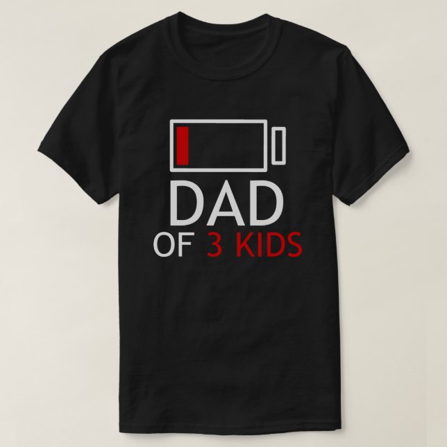 Camiseta Pai De 3 Boys Dia de os pais Gift Idea (Frente do Design)