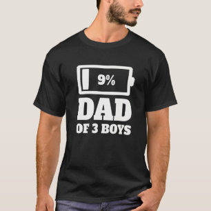 Camiseta Pai De 3 Meninos Pai Cansado Padre Com Baixa Bater