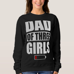 Camiseta Pai De 3 Raparigas Três Filhas Dia de os pais