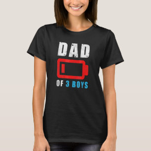 Camiseta Pai de 3 Três Meninos Bateria Baixa Dia dos Pais H