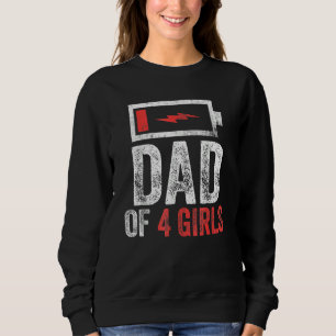Camiseta Pai De 4 Meninas Do Dia de os pais Filha Bi