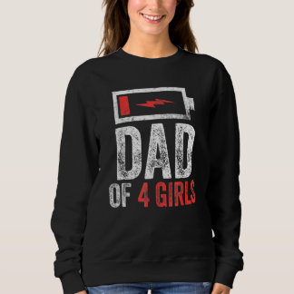 Camiseta Pai De 4 Meninas Do Dia de os pais Filha Bi
