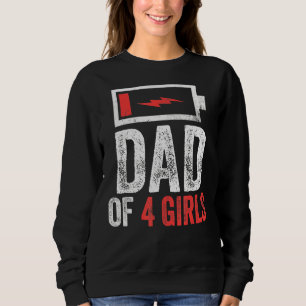Camiseta Pai De 4 Raparigas De Birthda Dia de os pais Filha