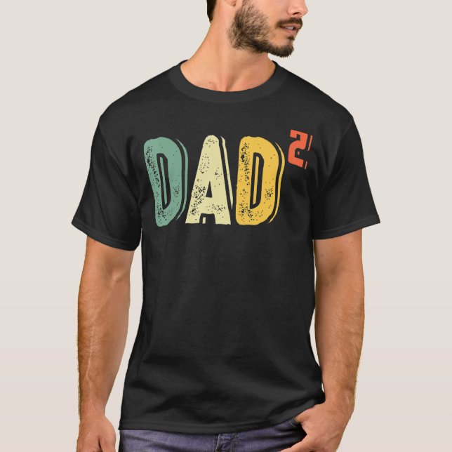 Camiseta Pai de adolescentes de 2 crianças segundo de potên (Frente)