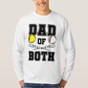 Camiseta Pai de ambos Pais de Balas Engraçado Softball de B