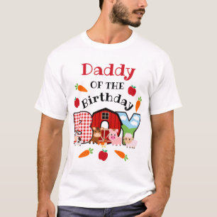 Camiseta Pai de animais fazendas do menino de aniversário  