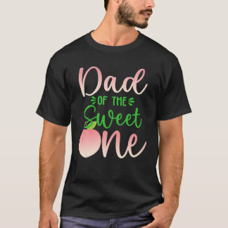 Camiseta Pai De Aniversário Da Fruta De Verão De Um Pêssego