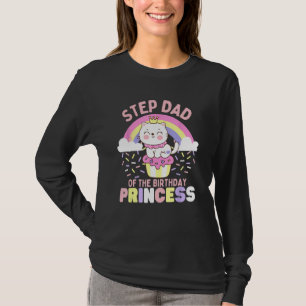 Camiseta Pai de Aniversário da Princesa Gata Fofa em uma Cu