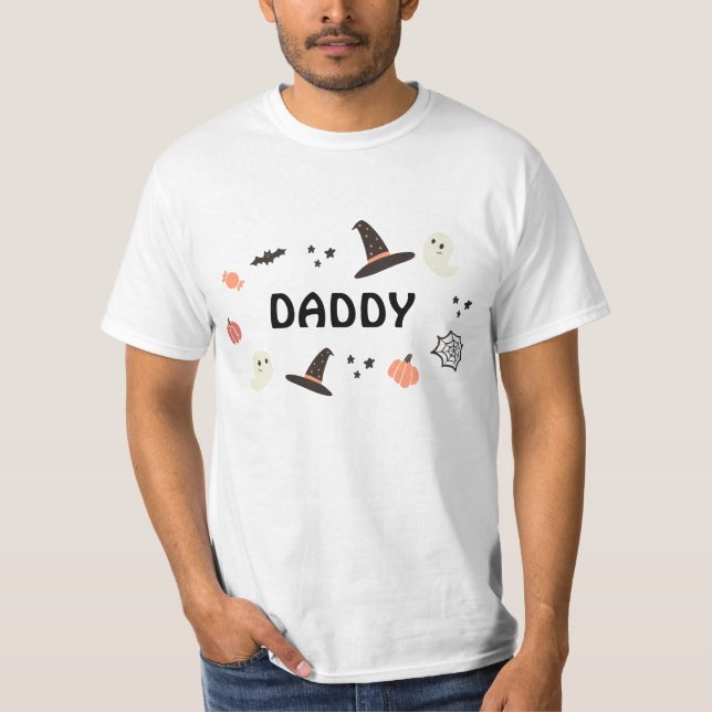 Camiseta Pai de Aniversário do Dia das Bruxas Moderno, Cute (Frente)