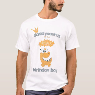 Camiseta Pai de Aniversário do Dinossauro Personalizado da