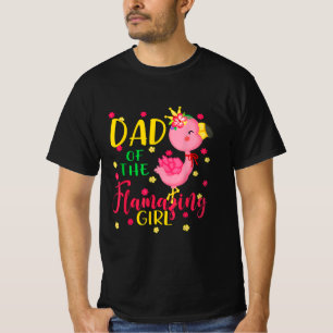 Camiseta Pai De Aniversário Do Pai Flamingo, Uma Garota Fa