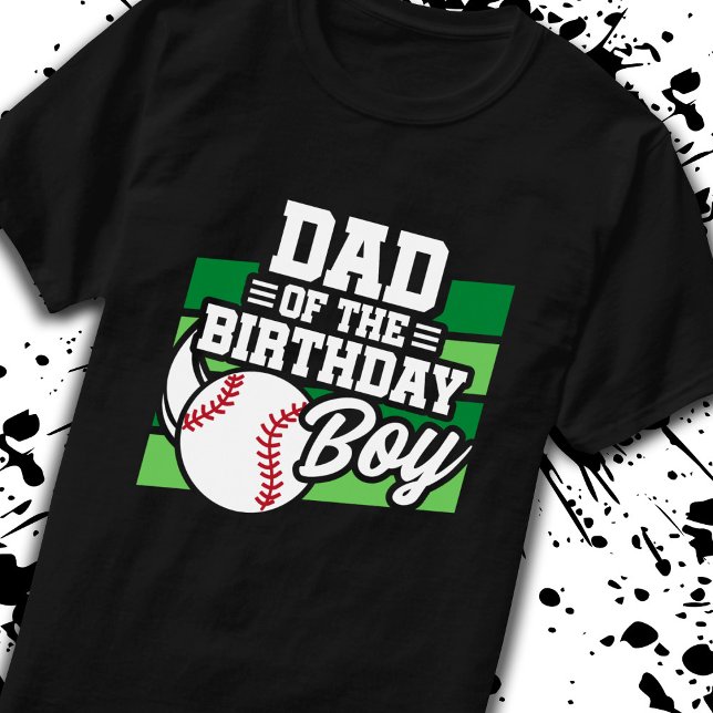 Camiseta Pai de Aniversário Menino Meninos Festa de Basebal (Criador carregado)