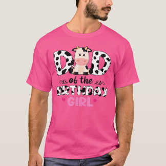 Camiseta Pai de aniversário para Fazenda de vaca de menina 