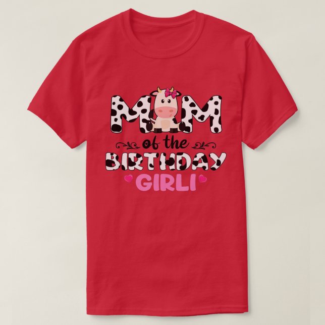 Camiseta Pai de aniversário para Fazenda de vaca-menina Vac (Frente do Design)