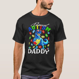 Camiseta Pai de Autismo Orgulhoso Dinossauro Autismo Premia