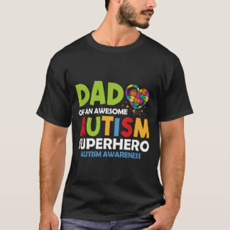 Camiseta PAI de Autismo RD de um Super-herói Incrível do Au