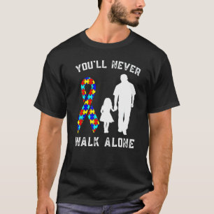 Camiseta Pai de autista Apoia Puzzle de conscientização sob