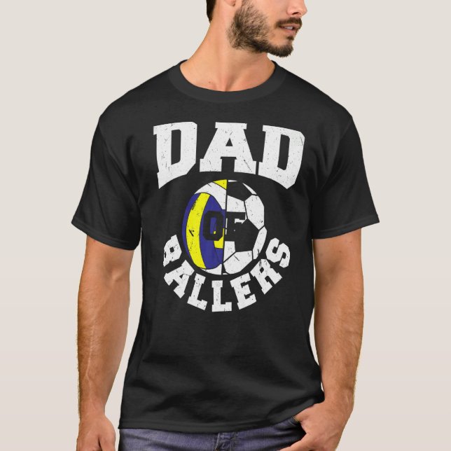 Camiseta Pai De Balas Dia de os pais Ball Papa Volleyba (Frente)