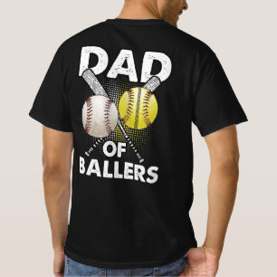 Camiseta Pai de Ballers Engraçado Beisebol Softball Presen