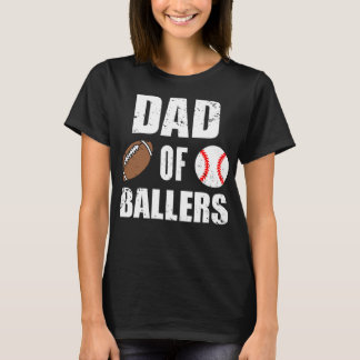 Camiseta Pai De Ballers Engraçado Pai De Baseball De Futebo