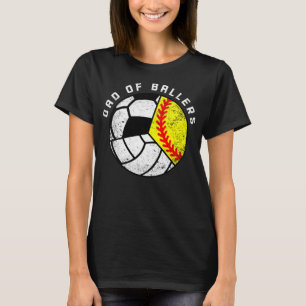 Camiseta Pai De Ballers Engraçado Softball Soccer De Voleib