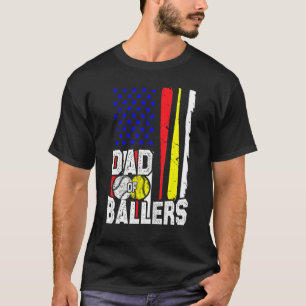 Camiseta Pai de Ballers Men Softball Baseball Player Fathe