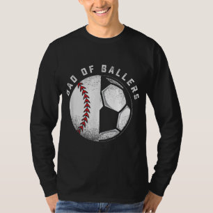 Camiseta Pai de Ballers Padre Son Soccer Jogador de Basebol