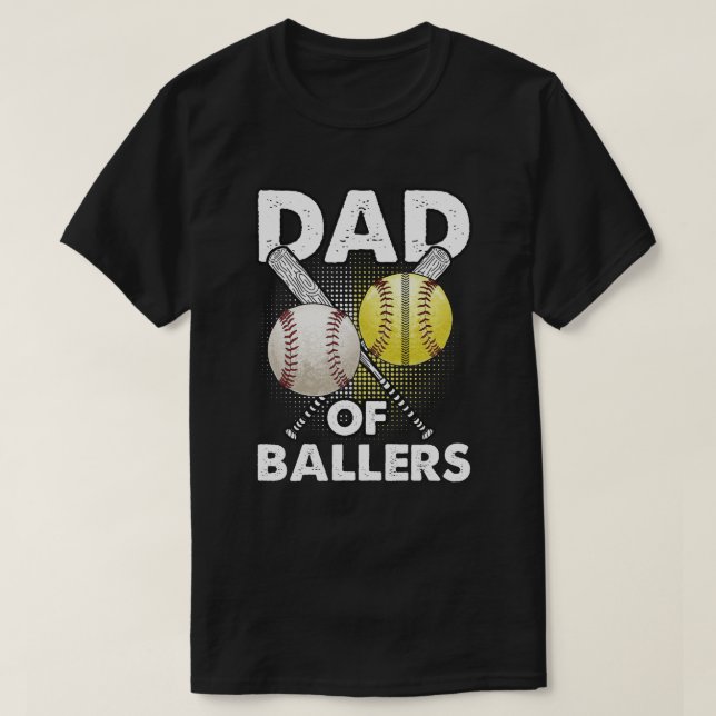 Camiseta Pai de Ballers Pai de Baseball e Jogador de Softba (Frente do Design)