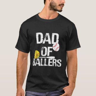 Camiseta Pai De Ballers Pai De Beisebol E Jogador De Softba