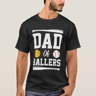 Camiseta Pai De Ballers Pai Softball De Dia de os pais Base