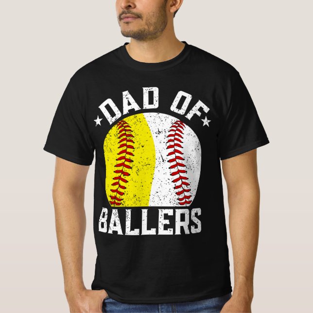 Camiseta Pai De Ballers Softball Baseball (Frente)