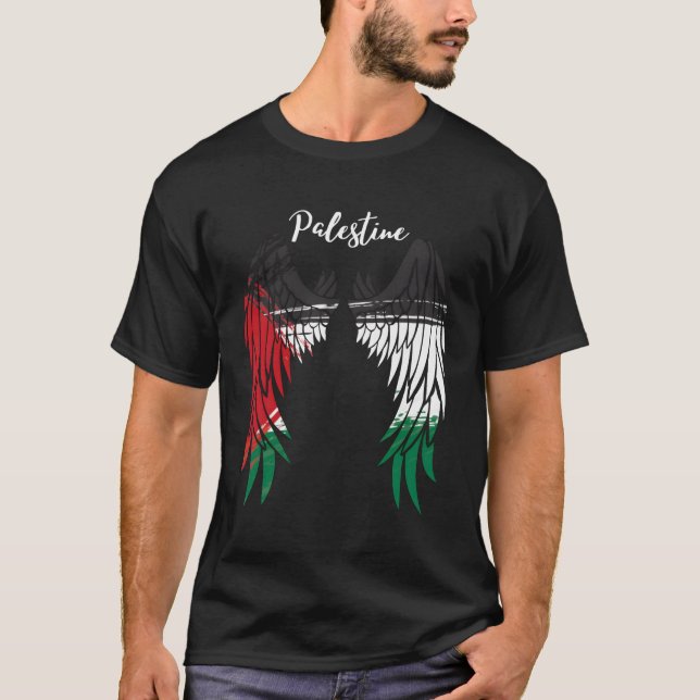 Camiseta Pai de Bandeira da Palestina no Lado Traseiro do A (Frente)
