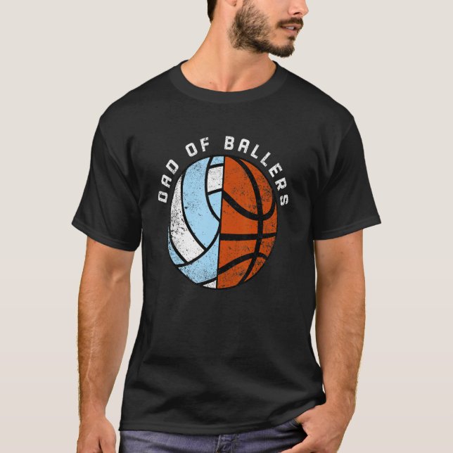 Camiseta Pai De Bandeiras Para Pai De Voleibol (Frente)
